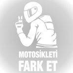 Quart Aksesuar Motosikleti Fark Et Oto Araba Cam Motosiklet Sticker - 20 x 12 cm - Beyaz