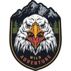 Quart Aksesuar Off Road Camping Adventure Kamp Eagle Kartal Sticker - Renkli - 10 x 7,5 cm