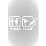 Quart Aksesuar Problem Çözüldü Problem Solved Oto Sticker Cam Sticker 30 X 14,5 Cm Beyaz qa4209542780
