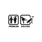 Quart Aksesuar Problem Çözüldü Problem Solved Oto Sticker Cam Sticker 30 X 14,5 Cm Siyah qa4209542780