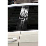 Quart Aksesuar Punisher Araç Kapı Direk Kaplama Folyosu Desenli Sticker 22x50 cm 2 Adet, qa4209548465