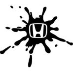 Quart Honda Sıçrama Oto Sticker Araba Sticker Cam Sticker - 25 x 22 cm - Siyah