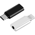 Quarter Stone 2 Adet Type-C - 3,5 mm Jack Dönüştürücü Kulaklık Ses Adaptörü Kablosu (Yurt Dışından) - Siyah