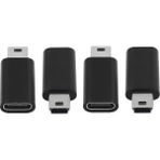 Quarter Stone Gopro Mp3 Dash Cam Için 4 Adet USB C - Mini USB 2.0 Adaptörü, Siyah (Yurt Dışından)
