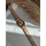 Quartz Bs Stıll Minimal Vintage Kadın Kol Saati Retro Quartz Deri Kordon 1 Adet Vintage Model - Krem