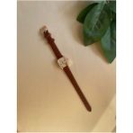 Quartz Bs Stıll Retro Minimal Vintage Deri Kordon Kadın Kol Saati - Yeşil