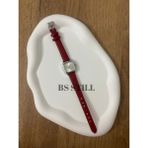 Quartz Minimal Kadın Kol Saati Retro - Kırmızı - Gümüş