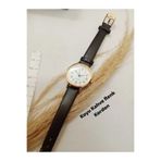QUARTZ Minimal Vintage Kadın Kol Saati Retro Koyu Kahve Renk Kordon GOLD KASA