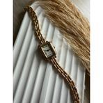 Quartz Retro Minimal Hasır Kordon Vintage Kadın Kol Saati Boncuk Model - Altın