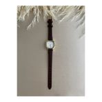 QUARTZ Retro Minimal Vintage Koyu Kahve Kordon Kadın Kol Saati