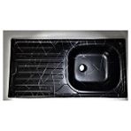 Quasar 43.5x86 Siyah Beyaz Sol Eviye