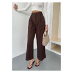 QUASAR Fashion YENİ SEZON ÇİFT PİLELİ ÇİFT KÖPRÜLÜ DÜĞMELİ BOL PAÇA WİDE LEG DOKUMA KUMAŞ PALAZZO PANTOLON