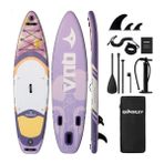 Quashley 320 cm x 81 cm x 15 cm Şişme Paddle Board – Şişme Sup Board 180 kg Taşır Şişme Sörf Tahtası - Mor