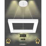 Quattro (Beyaz Kasa, Sarı Işık) Ledli Modern Sarkıt Linear LED Avize Salon Mutfak Oturma Odası Yatak Odası Antre Hol LED