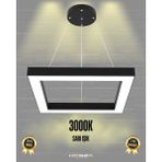 Quattro (Siyah Kasa, Sarı Işık) Ledli Modern Sarkıt Linear LED Avize Salon Mutfak Oturma Odası Yatak Odası Antre Hol LED