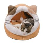 Qucey İç Mekan Kediler için Kedi Yatakları, Kedi Mağarası Yatağı, Kedi Çadırı Ev Kedi Kulübesi, Çıkarılabilir Yıkanabilir Yastıklı Yastıklı, Yavru Kedi Yatakları, Küçük Köpek Yatağı