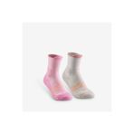 Quechua Çocuk Outdoor Çorap - Orta Boy Konçlu - Pembe - 2 Çift - Hike 500 Decathlon