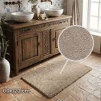 Queen 80x120 cm Bej Paspas | Kaymaz, Ultra Yumuşak ve Hızlı Emici | Banyo, Mutfak, Antre için Çok Amaçlı Kullanım