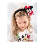 QUEEN AKSESUAR Sevimli Disney Minnie Mouse Peluş Oyuncaklı Yetişkin Çocuk Tacı Kadife Pofuduk 3d Taç