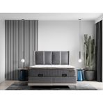 Queen Bee Napol Gri Peluş Pedli Pocket Yaylı Ortopedik Yatak - 90 x 190 cm