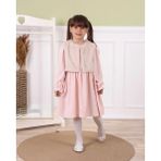 Queen Kids Queenkids Kız Bebek 0888KADIFE Peluş Elbise Pembe - 5 - 6 Yaş