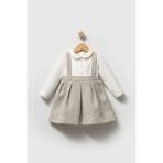 Queen Kids Queenkids Kız Bebek 8093 Chanel Elbise Gri - 5 Yaş