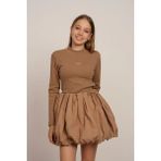 Queen Kids Queenkids Kız ÇOCUK7825 Kaşkorse Body Balıkçı Yaka Camel - Kahverengi - 12 - 13 Yaş