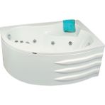 Queen Oturmalı Yarı Oval Jakuzi 150x100x70, h55 Party Hidromasaj Sistemli Küvet (Gövde + Metal ayak + Ön panel)