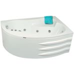 Queen Oturmalı Yarı Oval Jakuzi 150x100x70, h55 Rest Hidromasaj Sistemli Küvet (Gövde + Metal ayak + Ön panel)