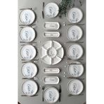 QUEEN Segah Model Rölyefli 12 Kişilik 23 Parça Modern Kahvaltı-Brunch Takımı