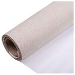 Queenbox 1 m / 39,3 inç Keten Kanvas Rulo, Keten Karışımı Astarlı Boş Kanvas Kendin Yap Boyama Katmanı Yağlıboya Tablo Kanvas, Genişlik 47,8 cm