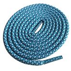 Queenbox 4,5 mm Yuvarlak Ayakkabı Bağcığı Yedek 22 Renk Ekose Ayakkabı Dantel Kareli Çift Baskı İki Renkli Dokuma Desen Dantel 80-160 cm Ayakkabı Çizme için, Beyaz Zümrüt Mavisi, 130cm/51.18inch