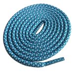 Queenbox 4,5 mm Yuvarlak Ayakkabı Bağcığı Yedek 22 Renk Ekose Ayakkabı Dantel Kareli Çift Baskı İki Renkli Dokuma Desen Dantel 80-160 cm Ayakkabı Çizme için, Beyaz Zümrüt Mavisi, 80cm/31.49inch