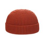 Queenbox Erkek Kışlık Bere Şapka Düz Günlük Manşet Örme Şapka Açık Hava Spor Hediye için, karamel, 22-22.8 in / 56-58 cm
