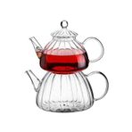 Queen’s Kitchen BLS-MLN-10233-CYD03 Borasilikat Cam Büyük Çaydanlık Takımı