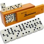 Queensell Yetişkinler için Dominos Seti - Domino - Klasik Masa Oyunları, Çocuklar ve Yetişkinler için Çift 6 Domino Aile Oyunları - Çift Altı Standart Domino Seti Ahşap Kılıflı 28 Fayans Seti, Juegos