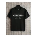 QUEENSTOWN Brooklyn New York Baskılı Oversize Erkek T-Shirt
