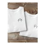 QUEENSTOWN Unısex Beyaz ''Göğüs Ağlayan-Gülen Emoji Baskılı '' Basic Oversize Çift T-Shirt