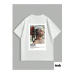QUEENSTOWN Unisex Beyaz Göğüs Ve Sırt Game Of Thrones Baskılı Bisiklet Yaka Oversize T-Shirt