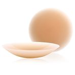 QueenVibes Yeniden Kullanılabilir Silikon Kapağı, UltraThin Yapışkanlı Göğüs Kapakları, Sütyen Pedi, Görünmez Pasties Kadınlar İçin Gösteri Yok Sütyen, Pembe Bej, Large (A-D Cup)