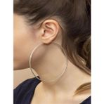 Quella Çelik Ince Büyük Halka Silver Küpe (Çap: 7 Cm)