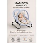 Quero Mambow Ana Kucağı, Premium Cotton, 3 Kademe Ayarı, Sallanır, Sabitlenir, Oyuncaklı Ana Kucağı, Nefes Alabilen Kumaş, Terletmez, Yumuşak Pedli Ana Kucağı - Mavi