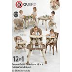 Quero Yummy 12IN1 Mama Sandalyesi 12 Özellik Portatif Çalışma, Oyun Masalı Çok Fonksiyonlu Mama Sandalyesi - Kahverengi - Kum Beji
