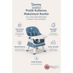 Quero Yummy Armino 4in1 Yükseltici Mama Sandalyesi 4 Özellik Sandalye Üstü Fonksiyonlu Mama Sandalyesi - Mavi