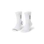 Quezo OzzoSeries Unisex Spor Çorap - Pamuklu Nefes Alabilir Kokusuz ve Dayanıklı Tasarım - Kadın ve Erkek Çorap (Çizgili Beyaz-Beyaz, Kadın)