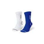Quezo OzzoSeries Unisex Spor Çorap - Pamuklu Nefes Alabilir Kokusuz ve Dayanıklı Tasarım - Kadın ve Erkek Çorap (Lacivert-Çizgili Beyaz, Kadın)