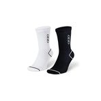 Quezo OzzoSeries Unisex Spor Çorap - Pamuklu Nefes Alabilir Kokusuz ve Dayanıklı Tasarım - Kadın ve Erkek Çorap (Siyah-Çizgili Beyaz, Kadın)