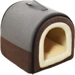 Quick Bura Evcil Hayvan Kedi Sıcak Kedi Yuvası Ev Kış Kedi Evi Köpek Kulübesi Uyku Taşınabilir Fermuarlı Model Tüm Mevsim Için Evrensel (Yurt Dışından) - Açık Gri