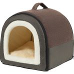 Quick Bura Evcil Hayvan Kedi Sıcak Kedi Yuvası Ev Kış Kedi Evi Köpek Kulübesi Uyku Taşınabilir Fermuarlı Model Tüm Mevsim Için Evrensel (Yurt Dışından) - Kahverengi