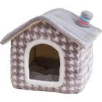 Quick Bura Houndstooth Ev Yuvası, Köpek Kare Yuvası, Uygun, Çıkarılabilir Ve Yıkanabilir, Yumuşak Ve Rahat Evcil Hayvan Yuvası, Tüm Mevsimde (Yurt Dışından) - Kahverengi
